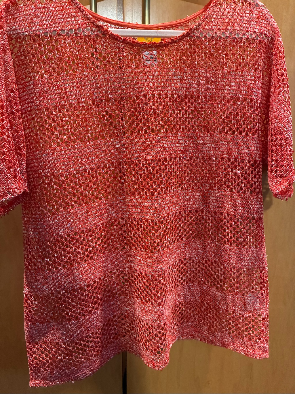 Ruby Rd. Open-Weave Coral Knit Top